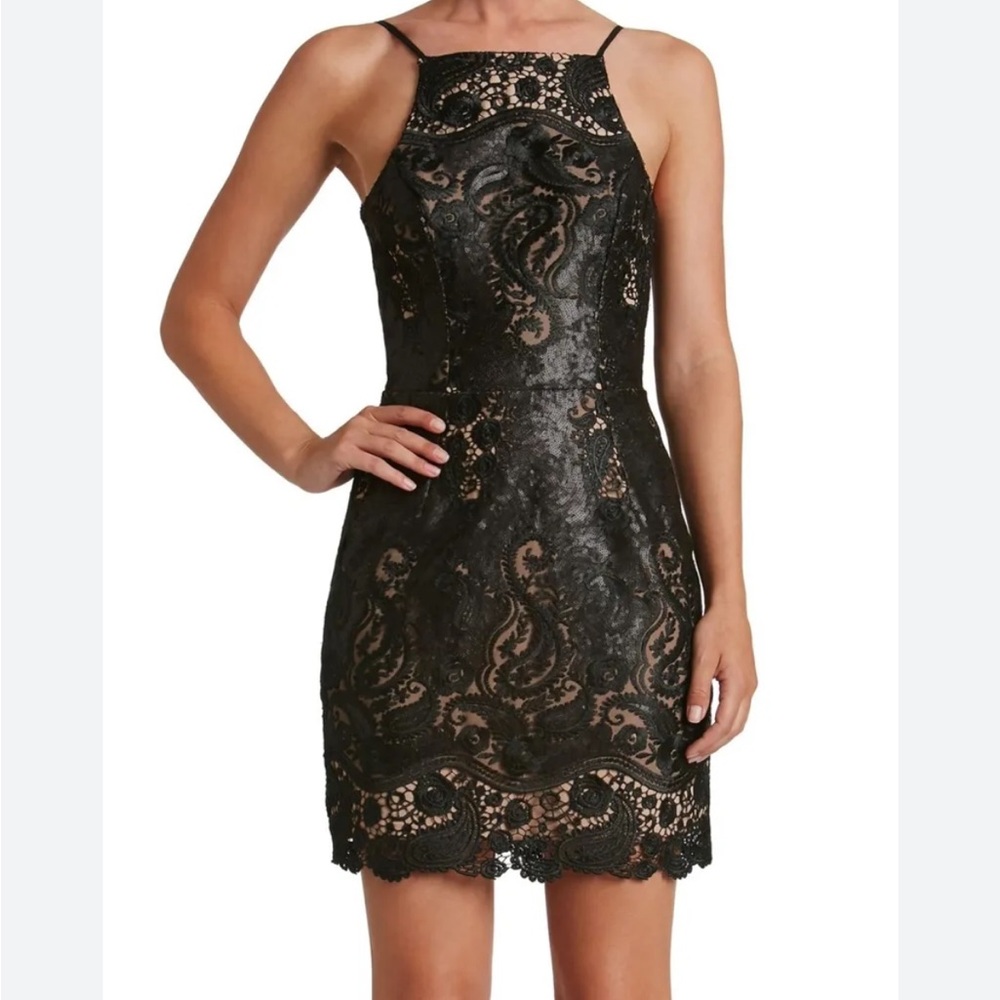 Black Dress the Population Julie Sequin Sheath Dress, Size M